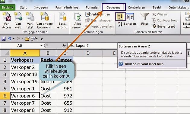 Sorteren van tekst met getallen ExcelXL.nl trainingen en workshops