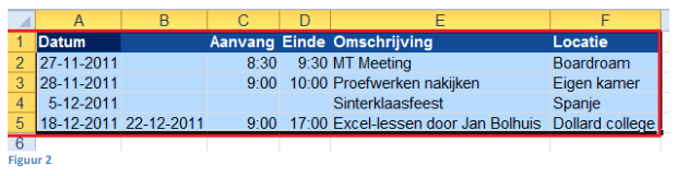 Excel importeren naar Outlook (2010) ExcelXL.nl trainingen en workshops