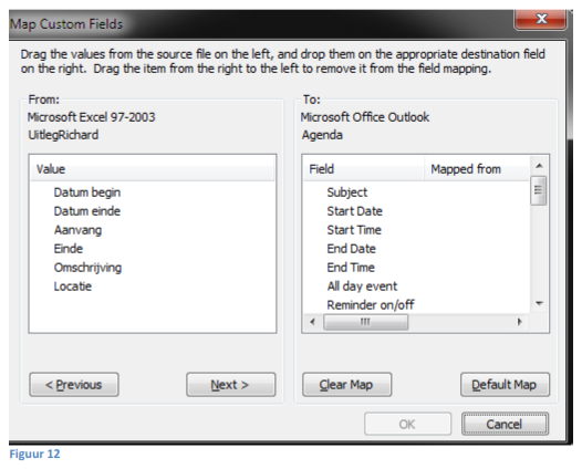 Excel importeren naar Outlook (2010) ExcelXL.nl trainingen en workshops