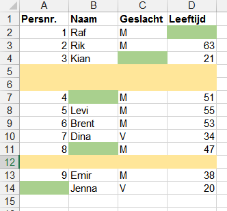 Lege Excel rijen verwijderen ExcelXL.nl trainingen en workshops