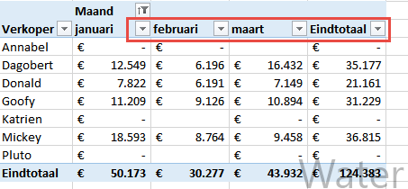 Filteren op waarden in draaitabel? - ExcelXL.nl trainingen en workshops