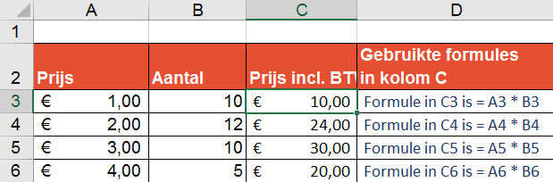 Absolute en relatieve celverwijzing Excel ExcelXL.nl trainingen en workshops