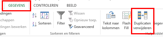 Dubbele gegevens verwijderen ExcelXL.nl trainingen en workshops
