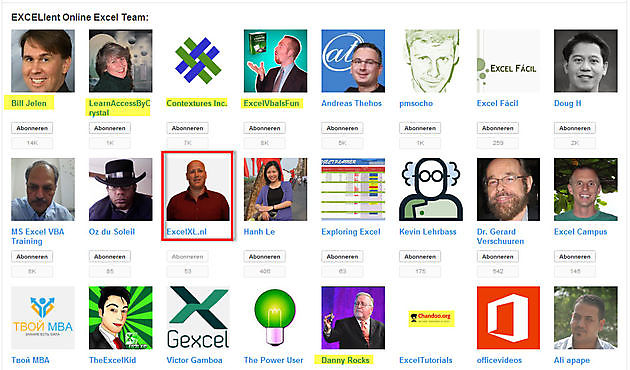 ExcelXL.nl bij het online Excel Team ExcelXL.nl trainingen en workshops