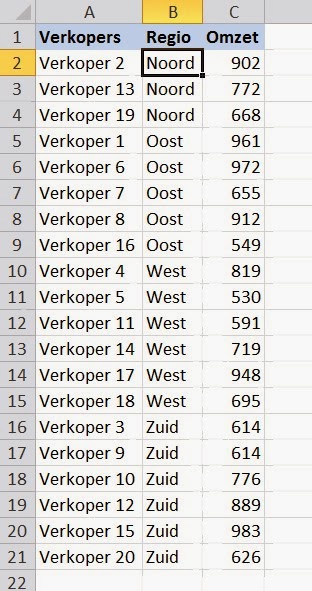 Sorteren van tekst met getallen ExcelXL.nl trainingen en workshops