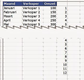 Invoegen van lege rijen in een tabel ExcelXL.nl trainingen en workshops