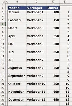 Invoegen van lege rijen in een tabel ExcelXL.nl trainingen en workshops