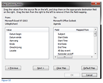 Excel importeren naar Outlook (2010) ExcelXL.nl trainingen en workshops