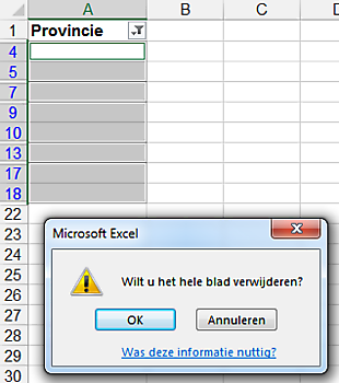 Lege Excel rijen verwijderen ExcelXL.nl trainingen en workshops