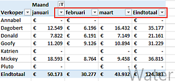 Filteren op waarden in draaitabel? ExcelXL.nl trainingen en workshops
