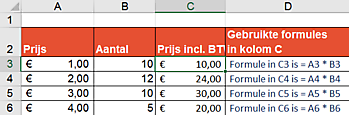 Absolute en relatieve celverwijzing Excel ExcelXL.nl trainingen en workshops