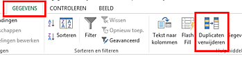 Dubbele gegevens verwijderen ExcelXL.nl trainingen en workshops